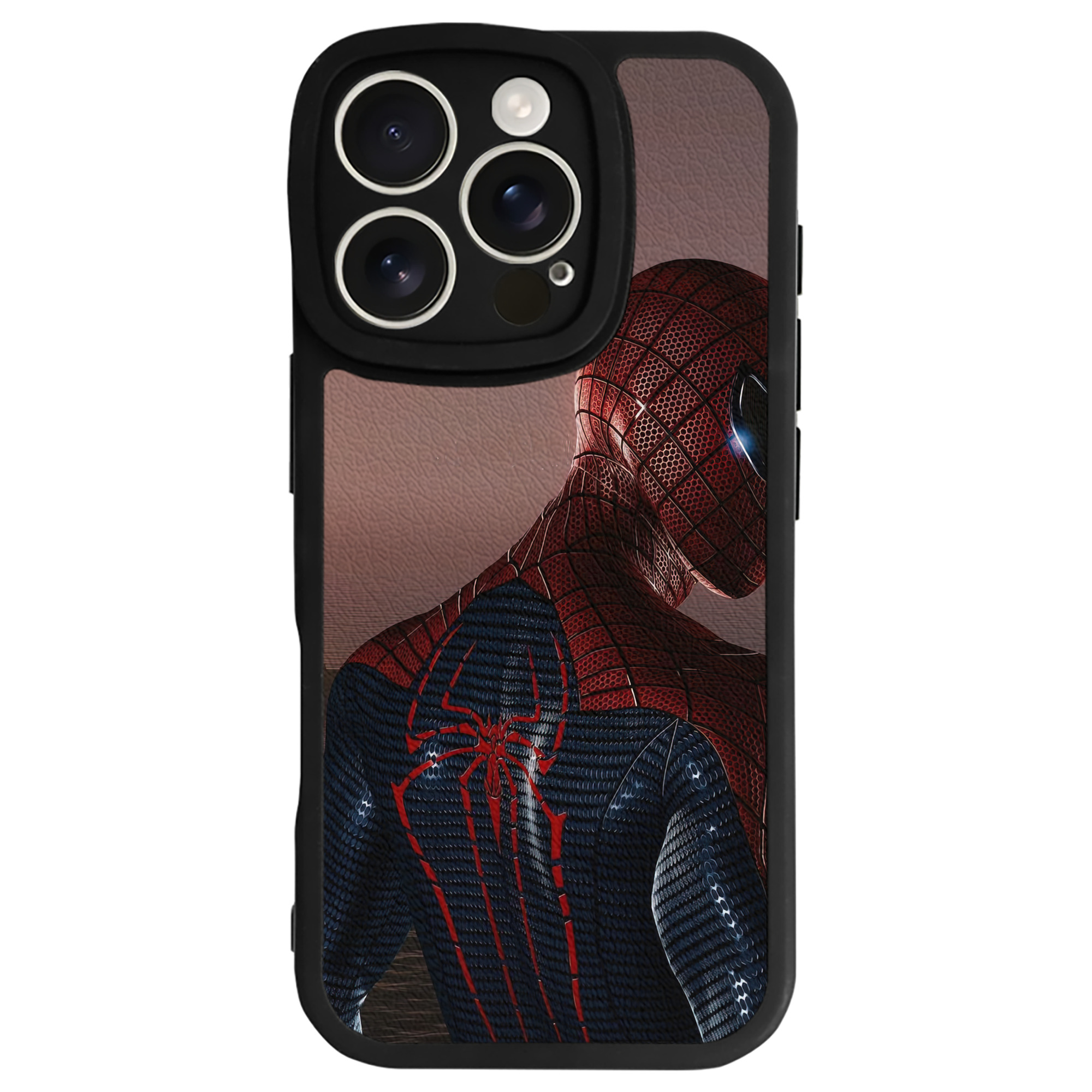 Spider Man スパイダーマン 【iPhone 16シリーズ対応】シリコンスマホケース（レザー調） 材質：シリコン
